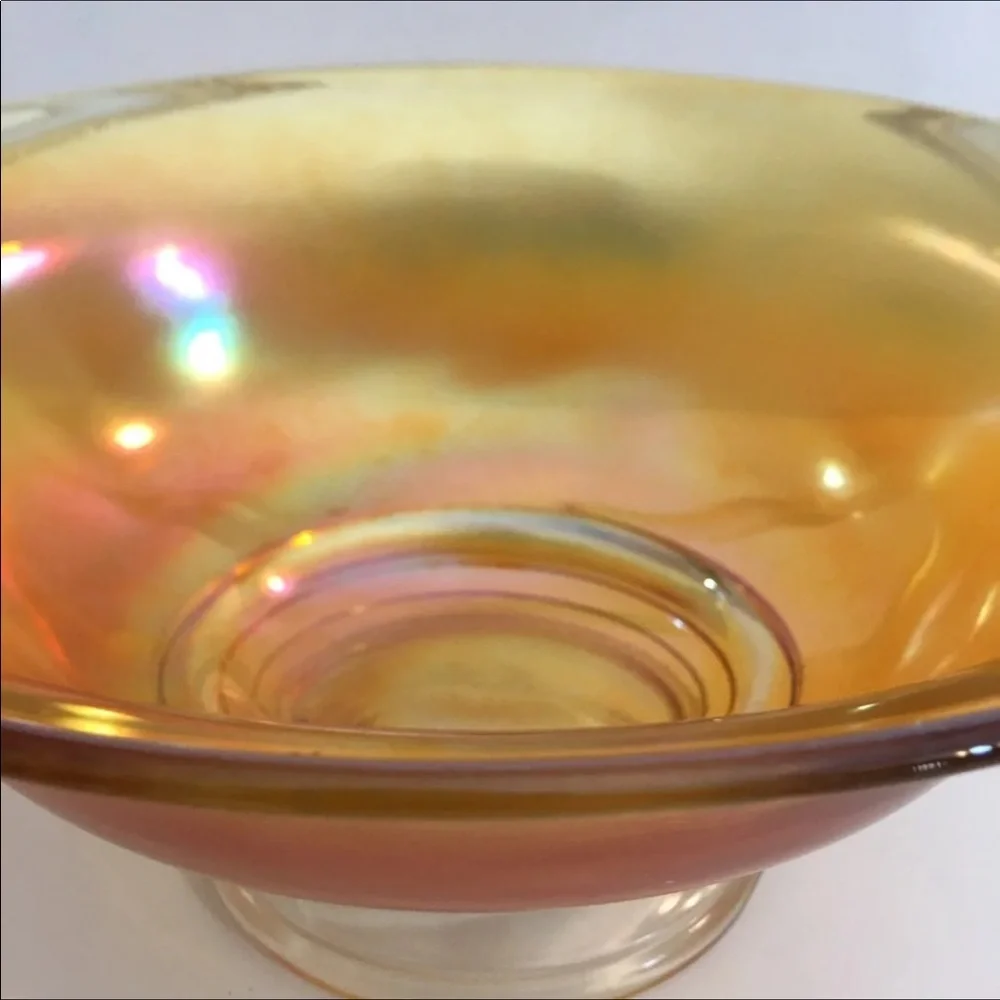 Imperial Carnival Glass Double Scroll Bowl in Marigold Vintage 1920’s - Picture 4 of 8